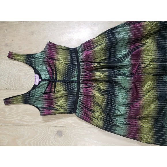Vivienne Tam Dress 6 Multicolor Silk Cotton Blend Iridescent Shimmer - Picture 3 of 10